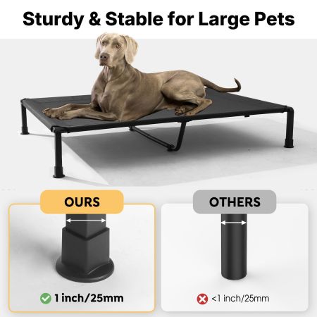Veehoo Cooling Elevated Dog Bed with Fluffy Plush Cushion Black Elevated Beds image4 Veehoo Cooling Elevated Dog Bed with Fluffy Plush Cushion Black Elevated Beds image4
