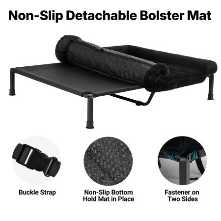 Veehoo Cooling Elevated Dog Bed with Fluffy Plush Cushion Black Elevated Beds image6 Veehoo Cooling Elevated Dog Bed with Fluffy Plush Cushion Black Elevated Beds image6