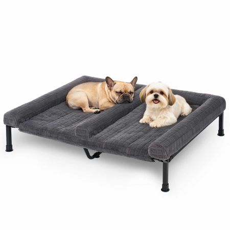 Veehoo Elevated Double Dog Bed with Washable Cushion Gray Sales image1 Veehoo Elevated Double Dog Bed with Washable Cushion Gray Sales image1