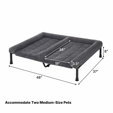 Veehoo Elevated Double Dog Bed with Washable Cushion Gray Sales image2 Veehoo Elevated Double Dog Bed with Washable Cushion Gray Sales image2