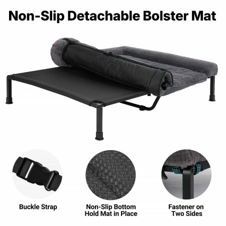 Veehoo Elevated Double Dog Bed with Washable Cushion Gray Sales image3 Veehoo Elevated Double Dog Bed with Washable Cushion Gray Sales image3