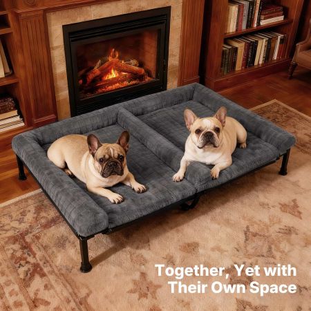 Veehoo Elevated Double Dog Bed with Washable Cushion Gray Sales image5 Veehoo Elevated Double Dog Bed with Washable Cushion Gray Sales image5