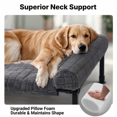 Veehoo Elevated Double Dog Bed with Washable Cushion Gray Sales image7 Veehoo Elevated Double Dog Bed with Washable Cushion Gray Sales image7