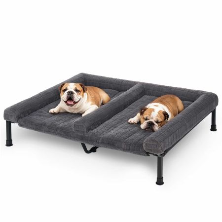 Veehoo Elevated Double Dog Bed with Washable Cushion Gray Sales image1 Veehoo Elevated Double Dog Bed with Washable Cushion Gray Sales image1