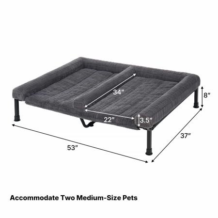 Veehoo Elevated Double Dog Bed with Washable Cushion Gray Sales image2 Veehoo Elevated Double Dog Bed with Washable Cushion Gray Sales image2