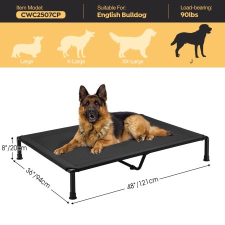 Veehoo Elevated Outdoor Dog Bed with Heavy Duty Frame Black Elevated Cooling Beds image1 Veehoo Elevated Outdoor Dog Bed with Heavy Duty Frame Black Elevated Cooling Beds image1