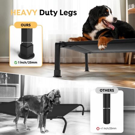 Veehoo Elevated Outdoor Dog Bed with Heavy Duty Frame Black Elevated Cooling Beds image6 Veehoo Elevated Outdoor Dog Bed with Heavy Duty Frame Black Elevated Cooling Beds image6