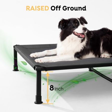 Veehoo Elevated Outdoor Dog Bed with Heavy Duty Frame Black Elevated Cooling Beds image7 Veehoo Elevated Outdoor Dog Bed with Heavy Duty Frame Black Elevated Cooling Beds image7