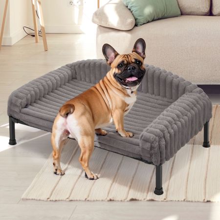 Veehoo Elevated Dog Bed with Washable Plush Bolster Mat image1