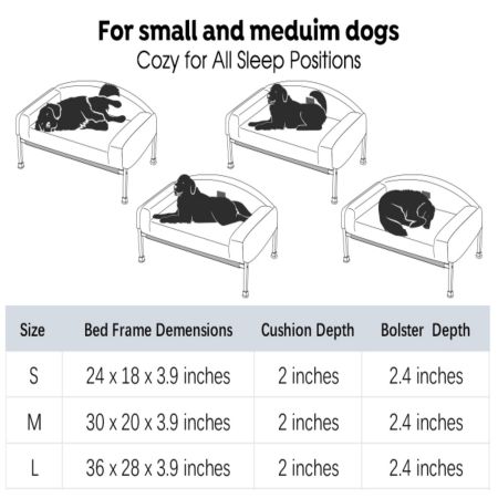 Veehoo Elevated Dog Bed with Washable Plush Bolster Mat Calming Beds image3