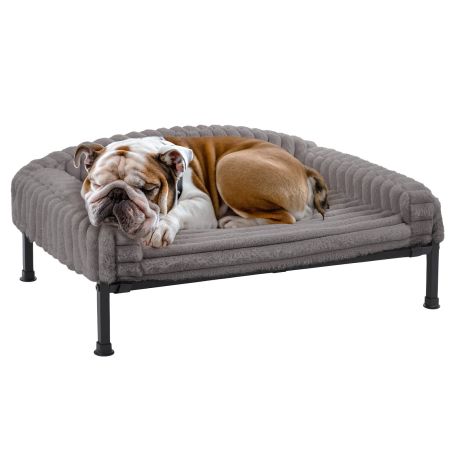 Veehoo Elevated Dog Bed with Washable Plush Bolster Mat Gray Elevated Beds image1 Veehoo Elevated Dog Bed with Washable Plush Bolster Mat Gray Elevated Beds image1