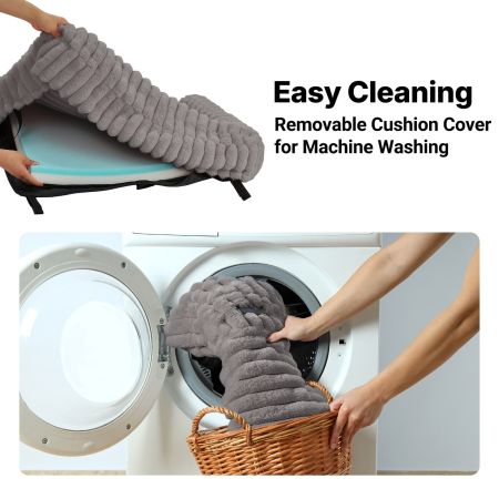 Veehoo Elevated Dog Bed with Washable Plush Bolster Mat Gray Elevated Beds image6