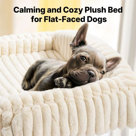 Veehoo Elevated Dog Bed with Washable Plush Bolster Mat White Elevated Beds image5