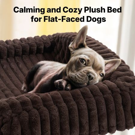 Veehoo Elevated Dog Bed with Washable Plush Bolster Mat Brown Elevated Beds image5