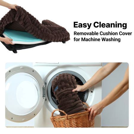 Veehoo Elevated Dog Bed with Washable Plush Bolster Mat Brown Elevated Beds image6