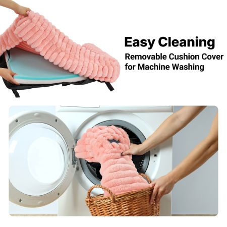 Veehoo Elevated Dog Bed with Washable Plush Bolster Mat Pink Elevated Beds image6