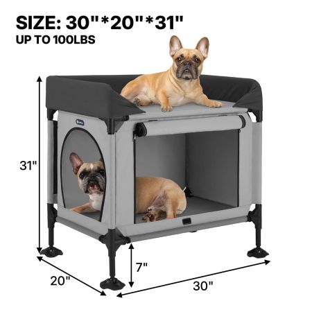 Veehoo Dog Bunk Bed Gray Elevated Beds image2