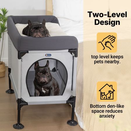 Veehoo Dog Bunk Bed Gray Elevated Beds image3