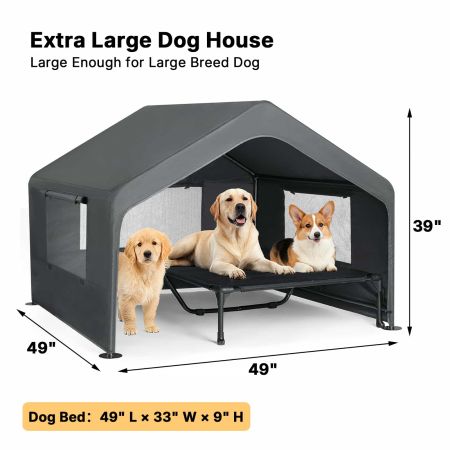Veehoo Weatherproof Dog House with Elevated Bed Gray Sales image2 Veehoo Weatherproof Dog House with Elevated Bed Gray Sales image2