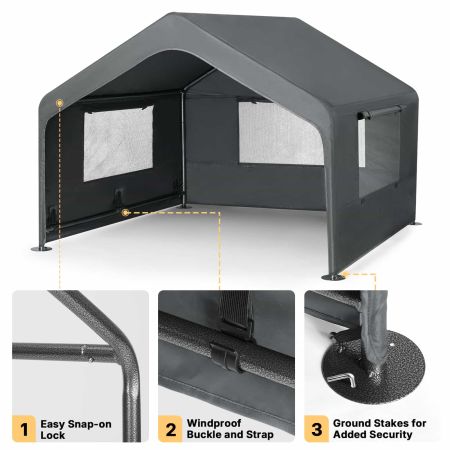 Veehoo Weatherproof Dog House with Elevated Bed Gray Sales image3 Veehoo Weatherproof Dog House with Elevated Bed Gray Sales image3