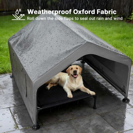 Veehoo Weatherproof Dog House with Elevated Bed Gray Sales image5 Veehoo Weatherproof Dog House with Elevated Bed Gray Sales image5
