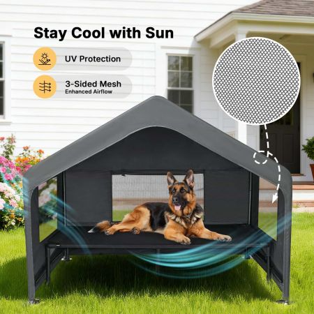 Veehoo Weatherproof Dog House with Elevated Bed Gray Sales image6 Veehoo Weatherproof Dog House with Elevated Bed Gray Sales image6
