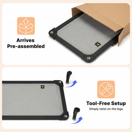 Veehoo Chew-Proof Small Elevated Dog Bed Gray New Arrivals image2 Veehoo Chew-Proof Small Elevated Dog Bed Gray New Arrivals image2