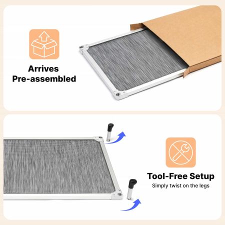 Veehoo Chew Proof Elevated Dog Bed with Aluminum Frame Silver Sales image2 Veehoo Chew Proof Elevated Dog Bed with Aluminum Frame Silver Sales image2