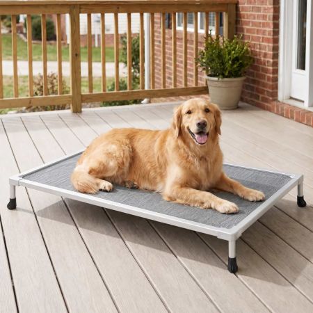 Veehoo Chew Proof Elevated Dog Bed with Aluminum Frame Silver Sales image7 Veehoo Chew Proof Elevated Dog Bed with Aluminum Frame Silver Sales image7