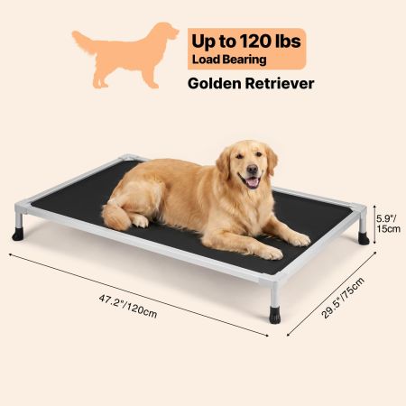 Veehoo Chew Proof Elevated Dog Bed with Aluminum Frame Black Sales image3