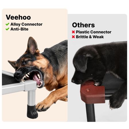 Veehoo Chew Proof Elevated Dog Bed with Aluminum Frame Black Sales image4