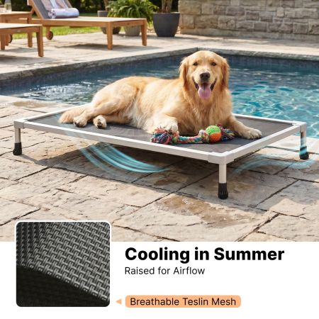 Veehoo Chew Proof Elevated Dog Bed with Aluminum Frame Black Sales image5