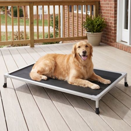 Veehoo Chew Proof Elevated Dog Bed with Aluminum Frame Black Sales image7