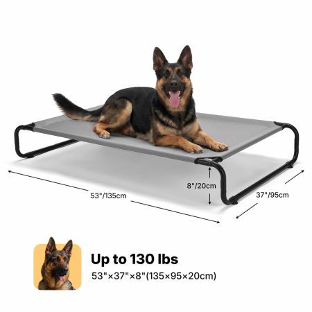 Veehoo Cooling Elevated Dog Bed for Large Dog Gray Elevated Cooling Beds image2 Veehoo Cooling Elevated Dog Bed for Large Dog Gray Elevated Cooling Beds image2