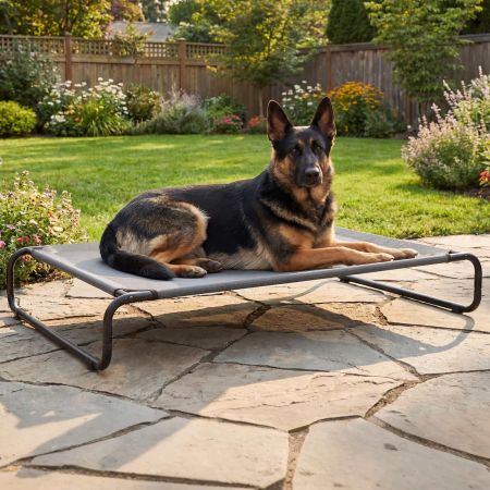 Veehoo Cooling Elevated Dog Bed for Large Dog Gray Elevated Cooling Beds image3 Veehoo Cooling Elevated Dog Bed for Large Dog Gray Elevated Cooling Beds image3