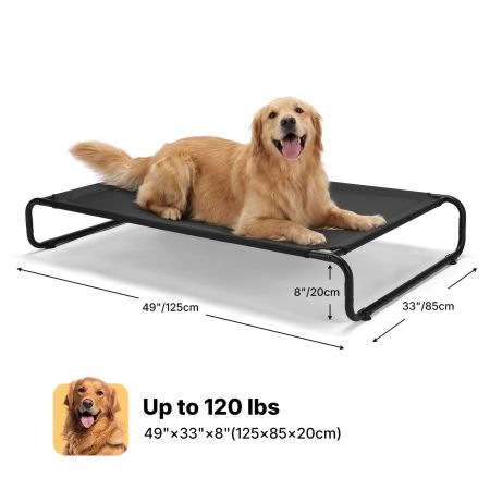 Veehoo Cooling Elevated Dog Bed for Large Dog Black Sales image2