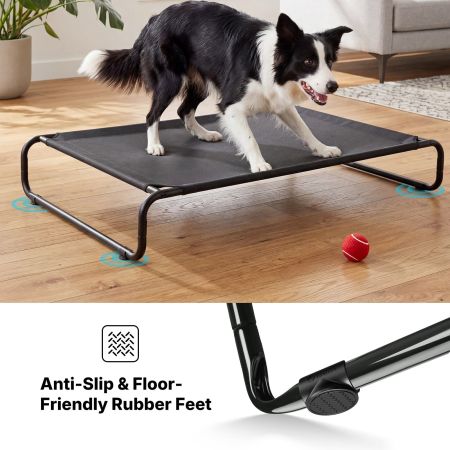 Veehoo Cooling Elevated Dog Bed for Large Dog Black Sales image5
