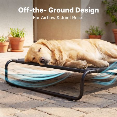 Veehoo Cooling Elevated Dog Bed for Large Dog Black Sales image6