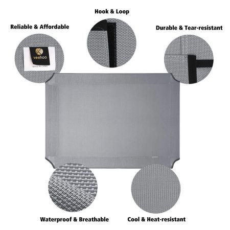 Veehoo Cooling Elevated Dog Bed Replacement Cover for CWC1803 Gray Replacements image7