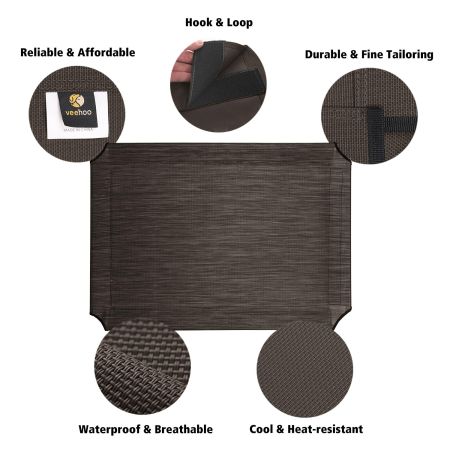 Veehoo Cooling Elevated Dog Bed Replacement Cover for CWC1803 Brown Replacements image7 Veehoo Cooling Elevated Dog Bed Replacement Cover for CWC1803 Brown Replacements image7