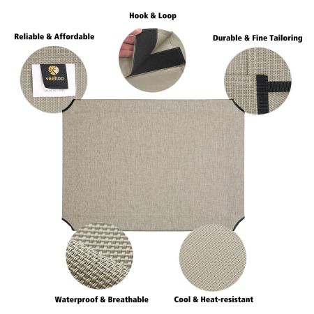Veehoo Cooling Elevated Dog Bed Replacement Cover for CWC1803 Beige Replacement Bed Mats image3 Veehoo Cooling Elevated Dog Bed Replacement Cover for CWC1803 Beige Replacement Bed Mats image3