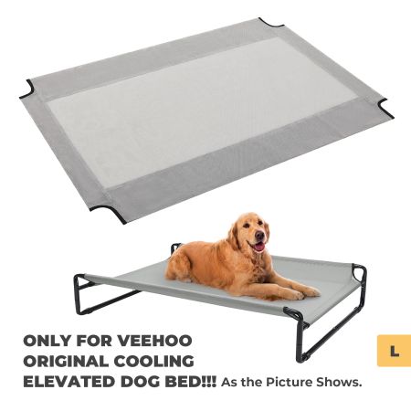 Veehoo Silver Elevated Dog Bed Replacement Cover for CWC2201