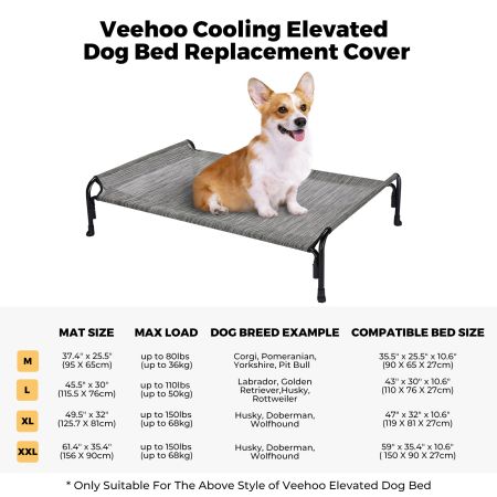  Veehoo Elevated Dog Bed Replacement Cover for CWC2204 Replacement Bed Mats image10