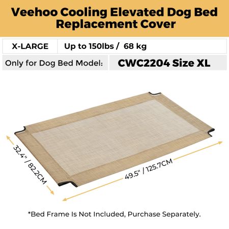 Veehoo Elevated Dog Bed Replacement Cover for CWC2204 Beige Replacements image3 Veehoo Elevated Dog Bed Replacement Cover for CWC2204 Beige Replacements image3