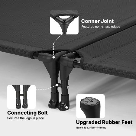 Veehoo Cooling Elevated Dog Bed for Two Dogs Black Sales image3 Veehoo Cooling Elevated Dog Bed for Two Dogs Black Sales image3