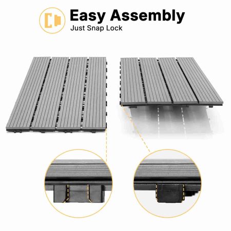 Veehoo Waterproof Outdoor Flooring Decking for Dog Kennels Gray Dog image5