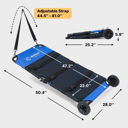 Veehoo Heavy-Duty Dog Stretcher for Emergency Pet Transport Blue Carriers & Travel image2