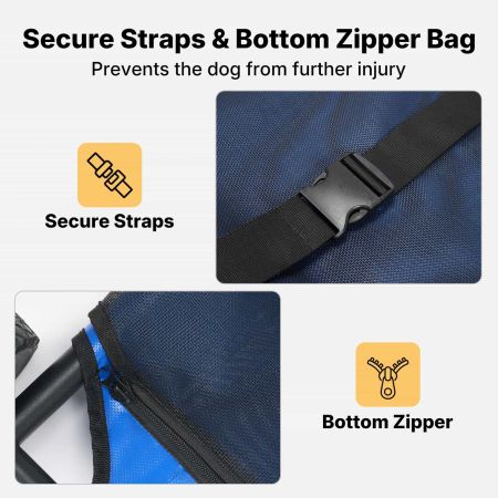 Veehoo Heavy-Duty Dog Stretcher for Emergency Pet Transport Blue Carriers & Travel image3