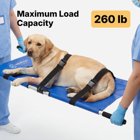 Veehoo Portable Dog Stretcher for Large Dog Blue Dog image4