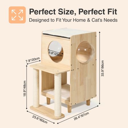 Veehoo Dog Proof Cat Feeding Station Beige Beds & Condos image7